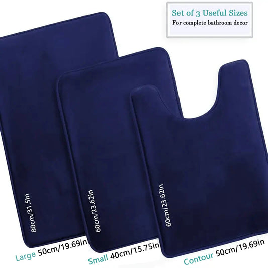 3-Piece Bathroom Rug Set – Non-Slip, Super Absorbent, and Comfortable