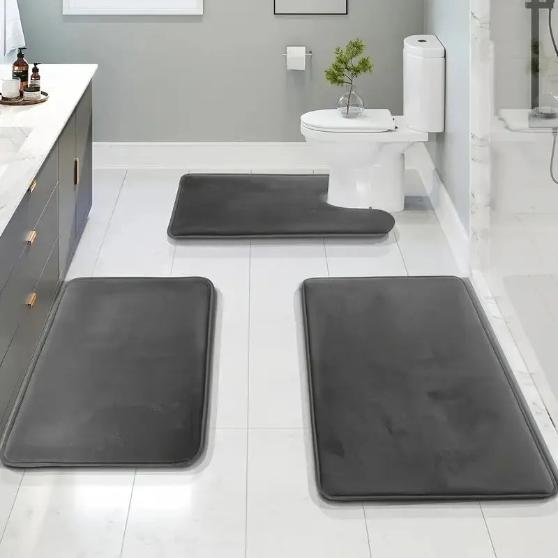 3-Piece Bathroom Rug Set – Non-Slip, Super Absorbent, and Comfortable